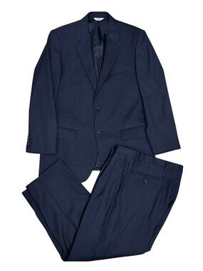 JOSEPH & FEISS PINSTRIPE SUIT Blue Business Casual Formal Blazer Pants Mens 40R
